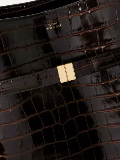 TOTEME Belted Croc-effect Leather Tote | Thumbnail 4