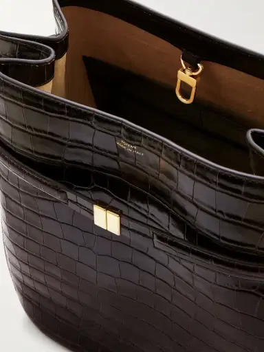TOTEME Belted Croc-effect Leather Tote | Thumbnail 5