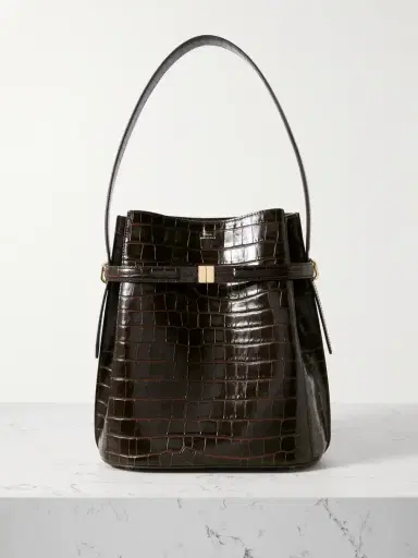 TOTEME Belted Croc-effect Leather Tote | Thumbnail 1
