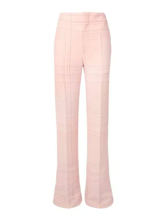 Checked Crepe Straight-leg Pants