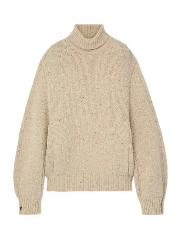 Button-detailed Wool Turtleneck Sweater