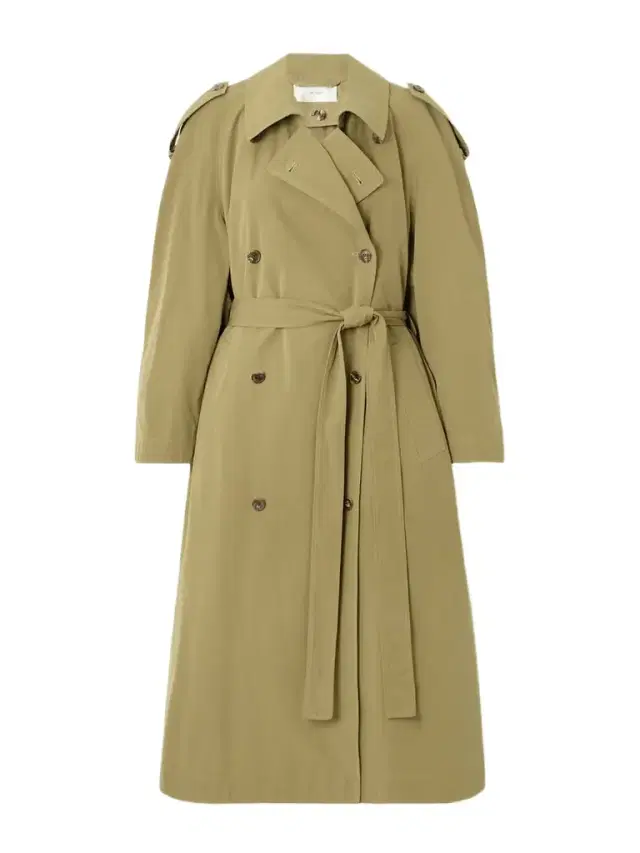 Denver Oversized Belted Double-breasted Cotton-gabardine Trench Coat
