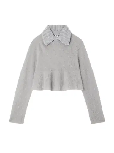 Loewe Cropped Wool-blend Trimmed Mohair-blend Polo Sweater | Thumbnail 1