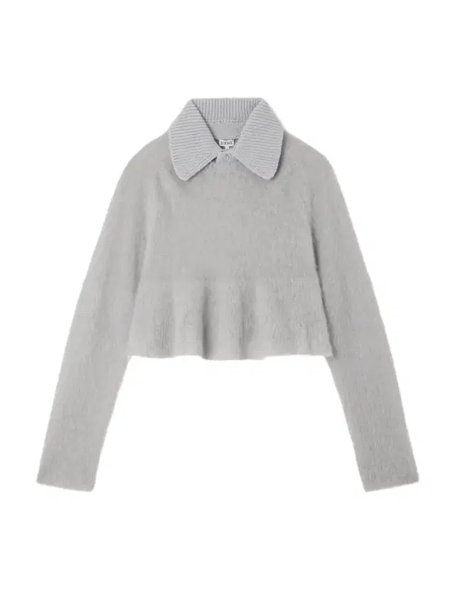 Cropped Wool-blend Trimmed Mohair-blend Polo Sweater
