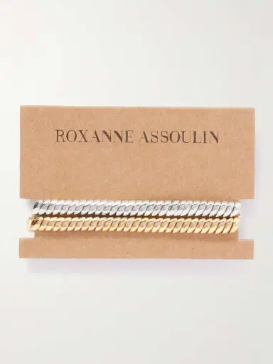 Roxanne Assoulin The Double Cobra Set Of Two Silver And Gold-tone Bracelets | Thumbnail 5 Roxanne Assoulin The Double Cobra Set Of Two Silver And Gold-tone Bracelets | Thumbnail 5