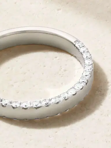 Yvonne Léon Grignotée 9-karat White Gold Diamond Ring | Thumbnail 3