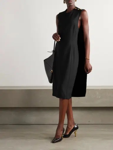 Bottega Veneta Cape-effect Ribbed Wool-blend Dress | Thumbnail 2 Bottega Veneta Cape-effect Ribbed Wool-blend Dress | Thumbnail 2
