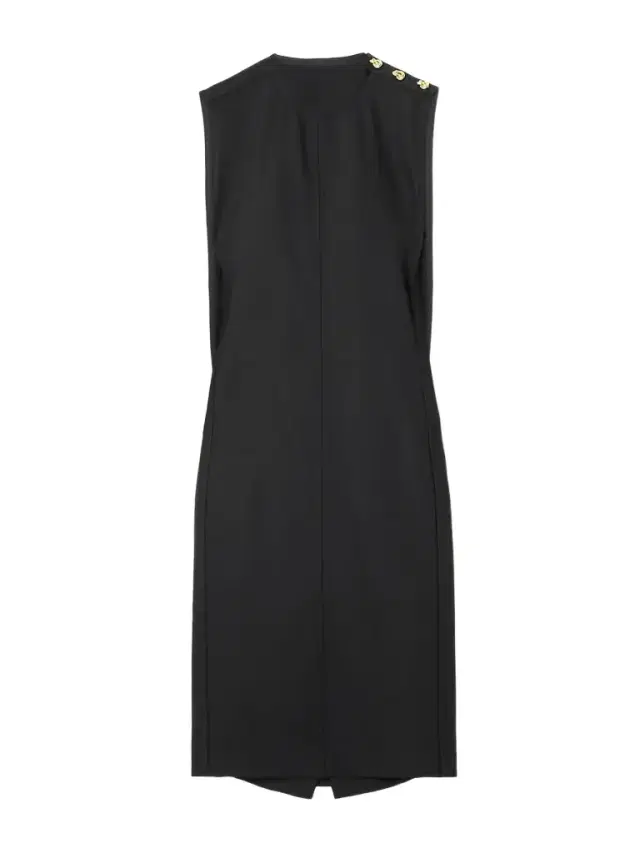 Cape-effect Ribbed Wool-blend Dress