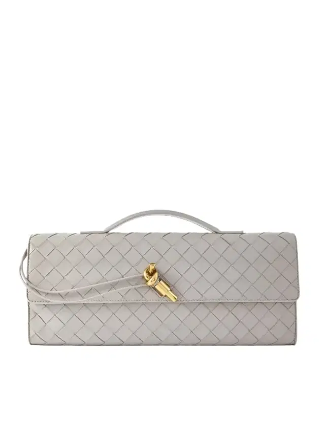 Long Andiamo Intrecciato Leather Clutch