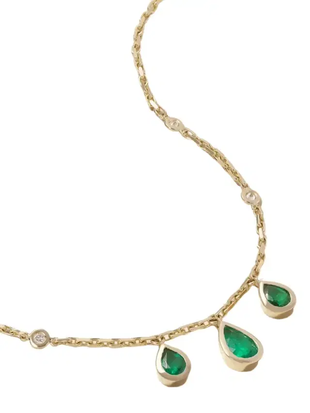 14-karat Gold, Emerald And Diamond Necklace