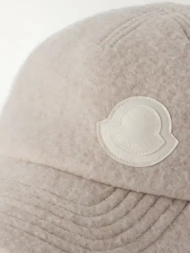 Moncler Leather-trimmed Appliquéd Flannel Baseball Cap | Thumbnail 4 Moncler Leather-trimmed Appliquéd Flannel Baseball Cap | Thumbnail 4