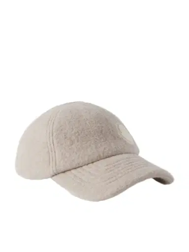 Moncler Leather-trimmed Appliquéd Flannel Baseball Cap | Thumbnail 1 Moncler Leather-trimmed Appliquéd Flannel Baseball Cap | Thumbnail 1