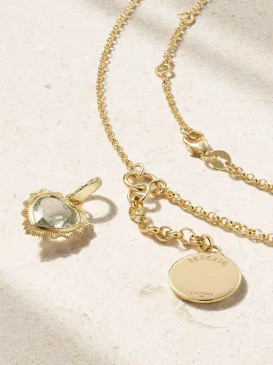 Foundrae Reverie Heart Small Mixed Belcher Extension 18-karat Gold, Prasiolite And Diamond Necklace | Thumbnail 3