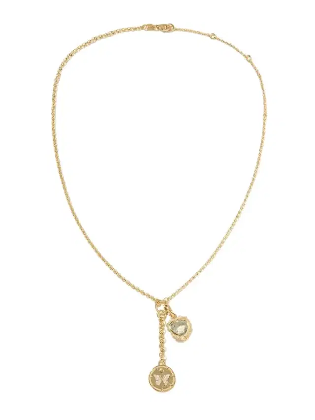 Reverie Heart Small Mixed Belcher Extension 18-karat Gold, Prasiolite And Diamond Necklace Reverie Heart Small Mixed Belcher Extension 18-karat Gold, Prasiolite And Diamond Necklace