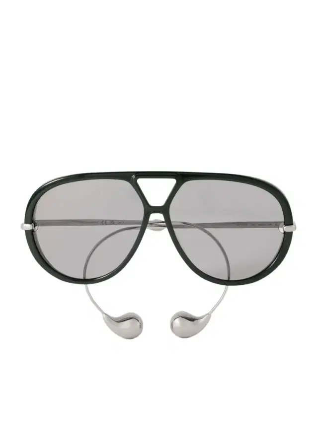 Embellished Aviator-style Recycled-acetate And Silver-tone Sunglasses