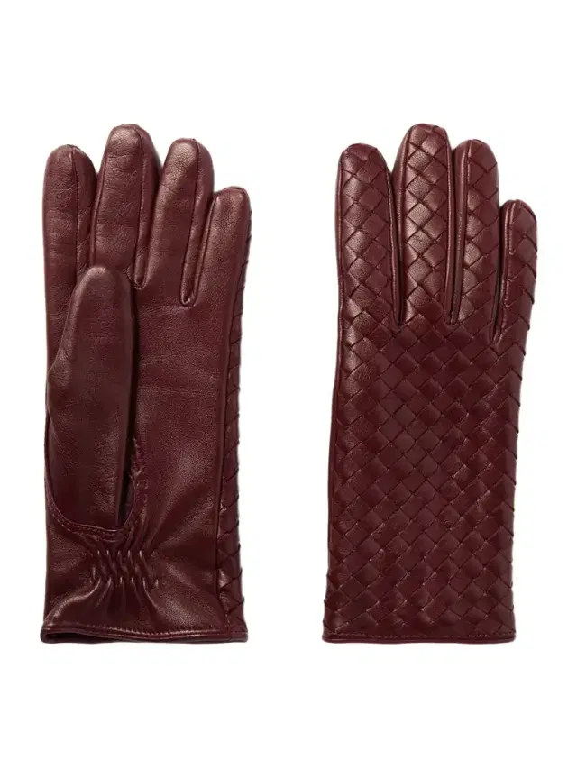 Intrecciato Leather Gloves