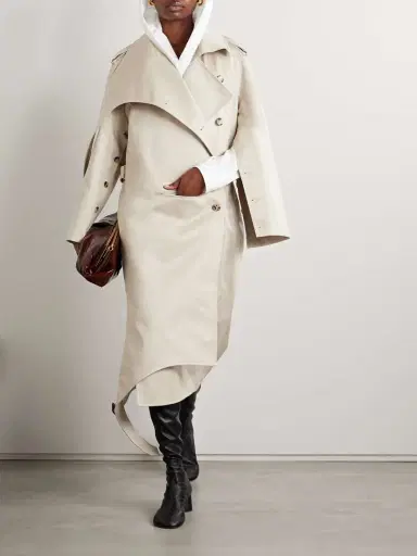 Courrèges Asymmetric Cotton-gabardine Trench Coat | Thumbnail 2 Courrèges Asymmetric Cotton-gabardine Trench Coat | Thumbnail 2