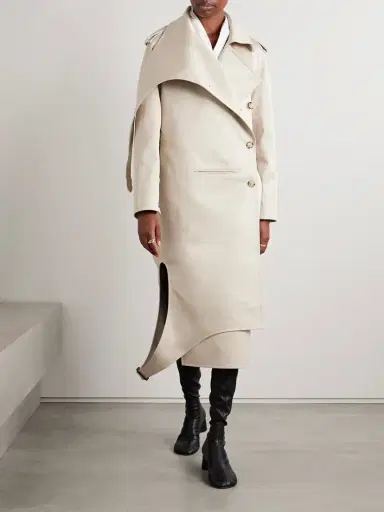 Courrèges Asymmetric Cotton-gabardine Trench Coat | Thumbnail 3 Courrèges Asymmetric Cotton-gabardine Trench Coat | Thumbnail 3