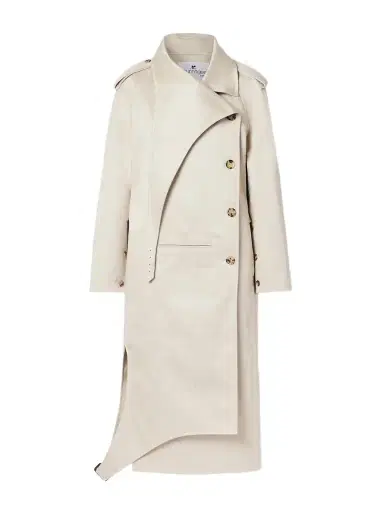 Courrèges Asymmetric Cotton-gabardine Trench Coat | Thumbnail 1 Courrèges Asymmetric Cotton-gabardine Trench Coat | Thumbnail 1