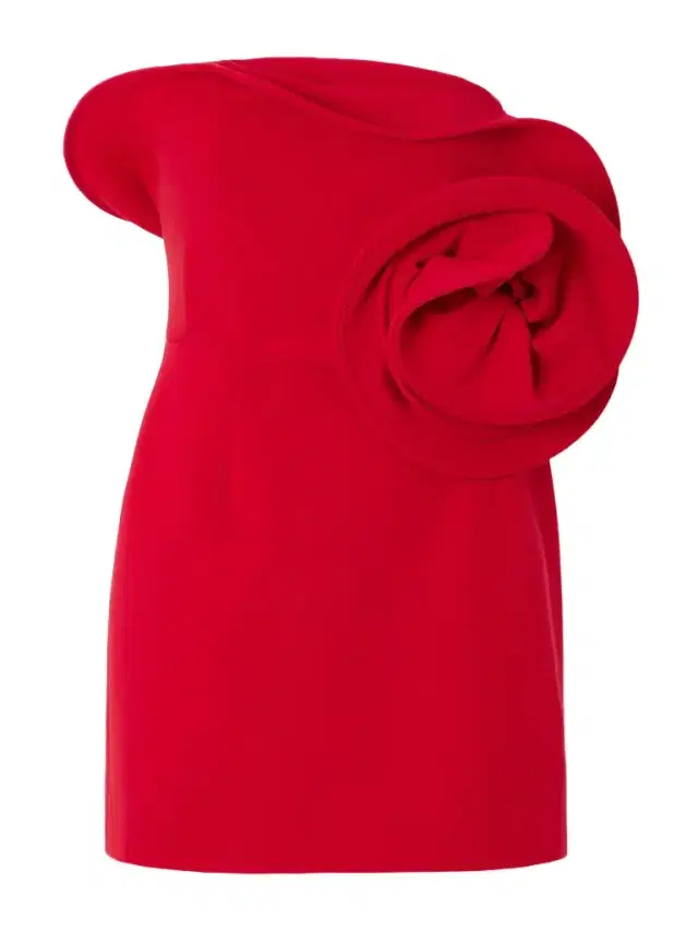 Strapless Appliquéd Wool-blend Mini Dress