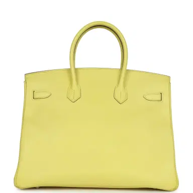 HERMÈS Pre-owned Hermes Birkin 35 Soufre Epsom Palladium Hardware | Thumbnail 5