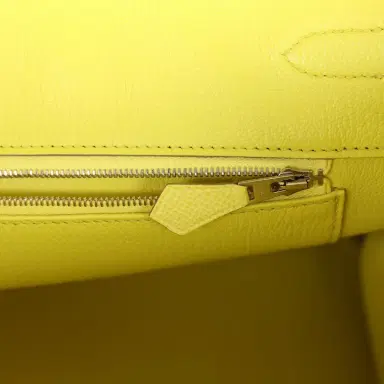 HERMÈS Pre-owned Hermes Birkin 35 Soufre Epsom Palladium Hardware | Thumbnail 9