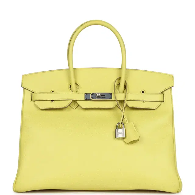 hermes Pre-owned Hermes Birkin 35 Soufre Epsom Palladium Hardware