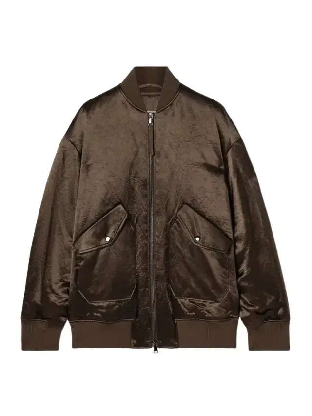 Imelde Oversized Hammered-satin Bomber Jacket