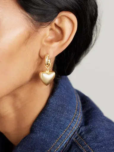 Roxanne Assoulin Heart & Soul Gold-tone Hoop Earrings | Thumbnail 2 Roxanne Assoulin Heart & Soul Gold-tone Hoop Earrings | Thumbnail 2