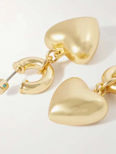 Roxanne Assoulin Heart & Soul Gold-tone Hoop Earrings | Thumbnail 3 Roxanne Assoulin Heart & Soul Gold-tone Hoop Earrings | Thumbnail 3