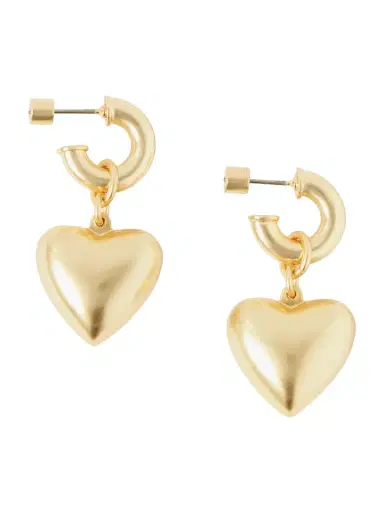 Roxanne Assoulin Heart & Soul Gold-tone Hoop Earrings | Thumbnail 1 Roxanne Assoulin Heart & Soul Gold-tone Hoop Earrings | Thumbnail 1