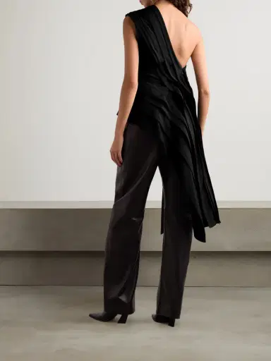 Bottega Veneta Asymmetric Draped Pleated Crepe Top | Thumbnail 4 Bottega Veneta Asymmetric Draped Pleated Crepe Top | Thumbnail 4