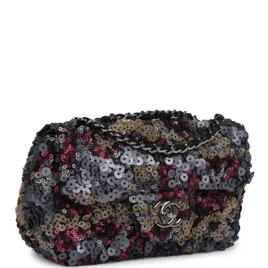 Chanel Pre-owned Chanel Limited Edition Extra Mini Flap Bag Multicolor Sequin Ruthenium Hardware | Thumbnail 2