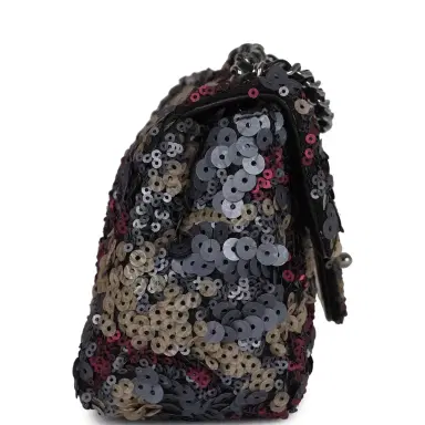 Chanel Pre-owned Chanel Limited Edition Extra Mini Flap Bag Multicolor Sequin Ruthenium Hardware | Thumbnail 3