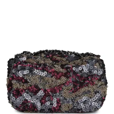 Chanel Pre-owned Chanel Limited Edition Extra Mini Flap Bag Multicolor Sequin Ruthenium Hardware | Thumbnail 4