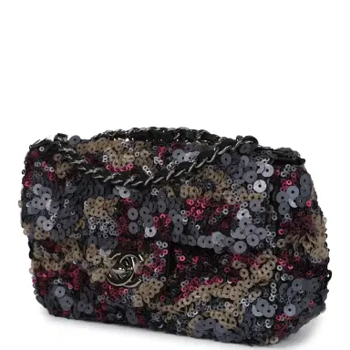 Chanel Pre-owned Chanel Limited Edition Extra Mini Flap Bag Multicolor Sequin Ruthenium Hardware | Thumbnail 5