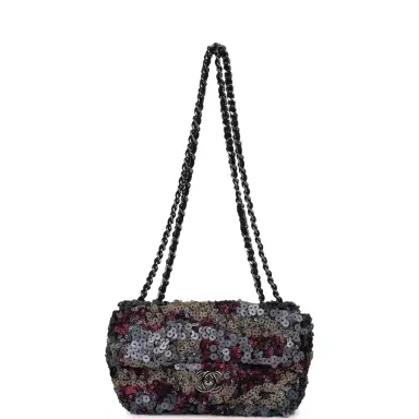 Chanel Pre-owned Chanel Limited Edition Extra Mini Flap Bag Multicolor Sequin Ruthenium Hardware | Thumbnail 7
