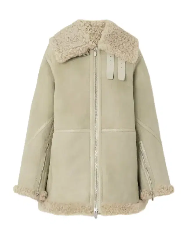 Leather-trimmed Shearling Coat