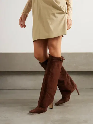 Staud Wally Buckled Suede Knee Boots | Thumbnail 2