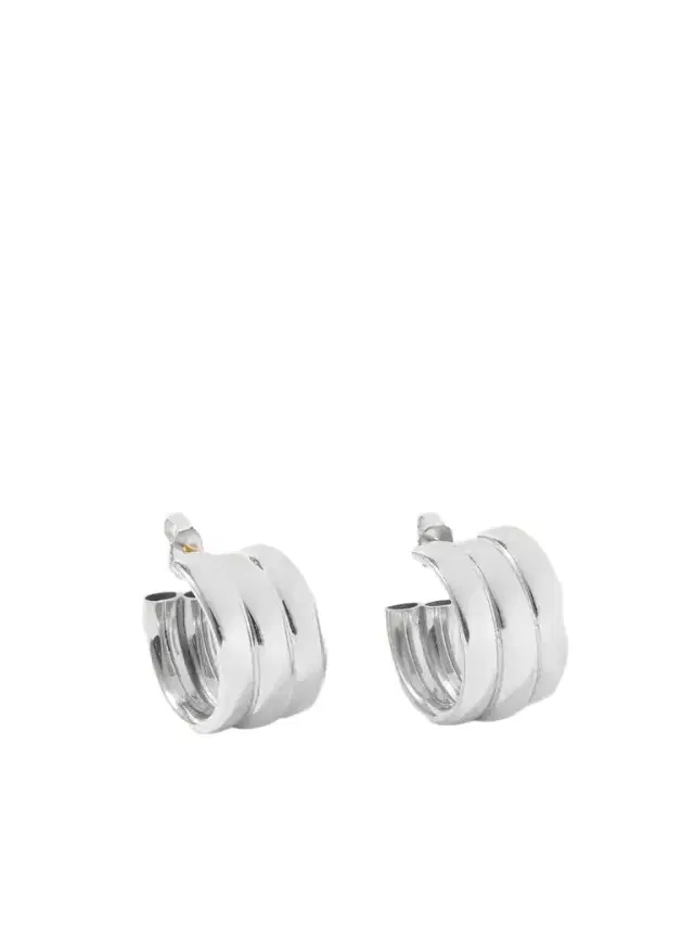 Mini Grazia Platinum-plated Recycled Hoop Earrings