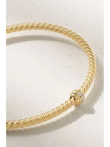 David Yurman Cable Classics 18-karat Gold Diamond Cuff | Thumbnail 3 David Yurman Cable Classics 18-karat Gold Diamond Cuff | Thumbnail 3