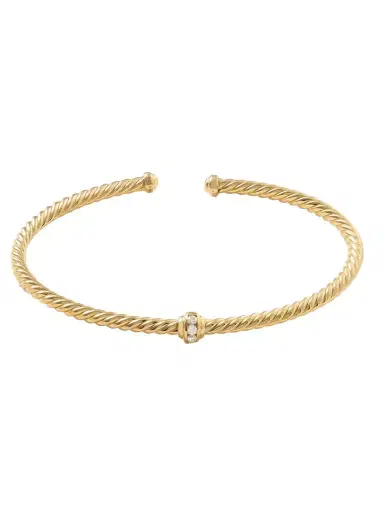 David Yurman Cable Classics 18-karat Gold Diamond Cuff | Thumbnail 1 David Yurman Cable Classics 18-karat Gold Diamond Cuff | Thumbnail 1