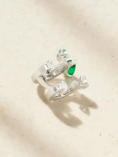 Repossi Serti Sur Vide 18-karat White Gold, Diamond And Emerald Single Earring | Thumbnail 3 Repossi Serti Sur Vide 18-karat White Gold, Diamond And Emerald Single Earring | Thumbnail 3