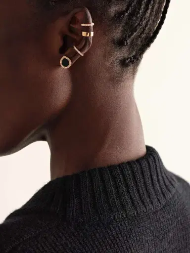 Repossi Antifer 18-karat Rose Gold, Onyx And Diamond Single Earring | Thumbnail 4 Repossi Antifer 18-karat Rose Gold, Onyx And Diamond Single Earring | Thumbnail 4