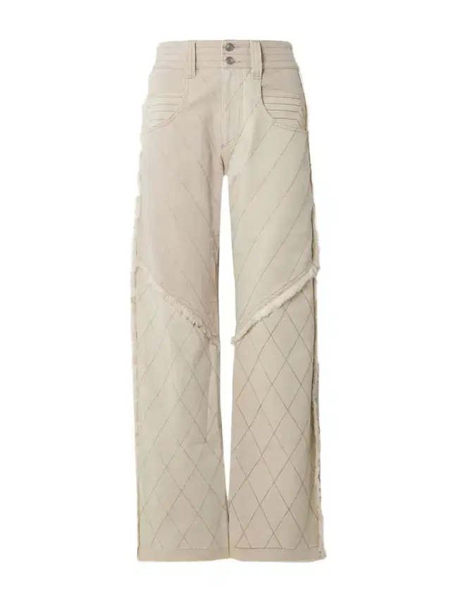 Shanila Paneled Frayed High-rise Wide-leg Jeans