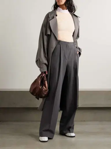 Dries Van Noten Pleated Wool-blend Twill Wide-leg Pants | Thumbnail 2