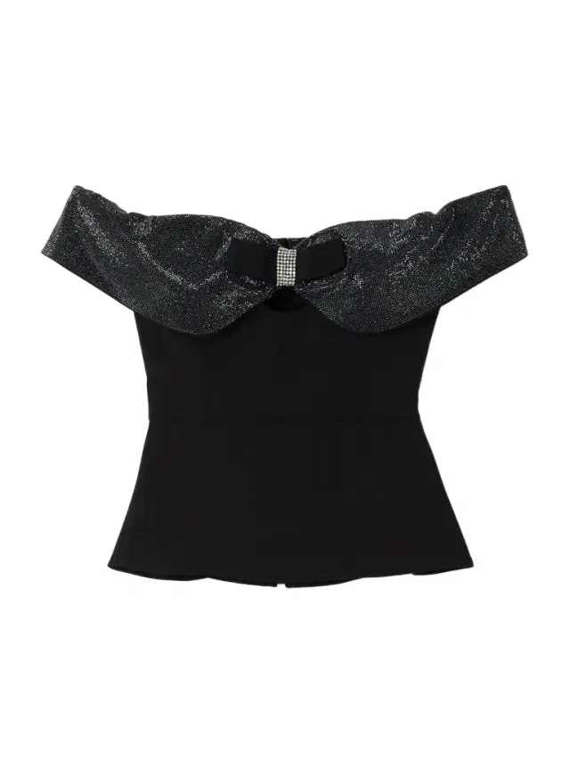 Off-the-shoulder Bow And Crystal-embellished Crepe Top