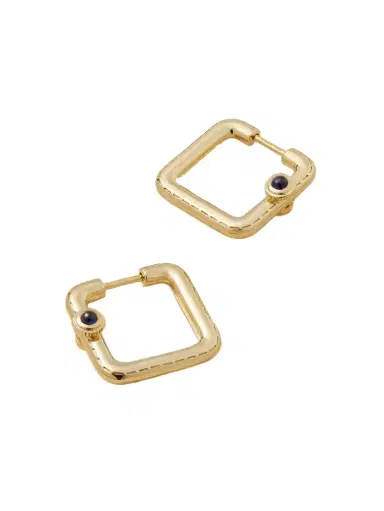 Yvonne Léon Gousset 9-karat Gold, Sapphire And Diamond Hoop Earrings | Thumbnail 1 Yvonne Léon Gousset 9-karat Gold, Sapphire And Diamond Hoop Earrings | Thumbnail 1