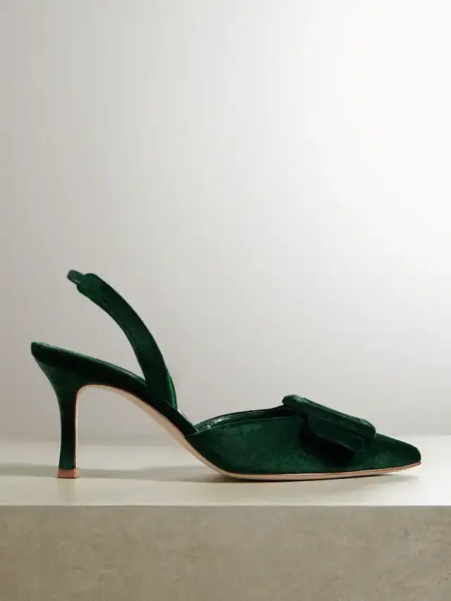 Maysli 70 Buckled Velvet Slingback Pumps
