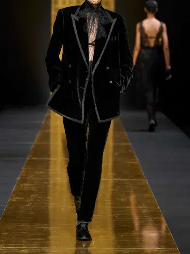 Dolce & Gabbana Satin-trimmed Cotton-blend Velvet Slim-leg Pants | Thumbnail 4 Dolce & Gabbana Satin-trimmed Cotton-blend Velvet Slim-leg Pants | Thumbnail 4
